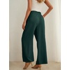 image:imageIWOLLENCE Women High Waist Palazzo Pants Adjustable Knot Ankle Wide Leg Trousers Pockets Beach Vacation Lounge Office59 Peacock Green
