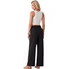 image:imageIWOLLENCE Womens Linen Wide Leg Pants High Waist Palazzo Trousers with Pockets Lyocell Rayon Linen Blend Casual PantsBlack