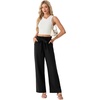 image:imageIWOLLENCE Womens Linen Wide Leg Pants High Waist Palazzo Trousers with Pockets Lyocell Rayon Linen Blend Casual PantsBlack