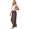 image:imageIWOLLENCE Womens Linen Wide Leg Pants High Waist Palazzo Trousers with Pockets Lyocell Rayon Linen Blend Casual PantsDark Gray