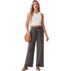 image:imageIWOLLENCE Womens Linen Wide Leg Pants High Waist Palazzo Trousers with Pockets Lyocell Rayon Linen Blend Casual PantsDark Gray