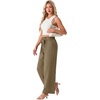 image:imageIWOLLENCE Womens Linen Wide Leg Pants High Waist Palazzo Trousers with Pockets Lyocell Rayon Linen Blend Casual PantsGray Green