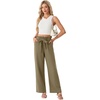 image:imageIWOLLENCE Womens Linen Wide Leg Pants High Waist Palazzo Trousers with Pockets Lyocell Rayon Linen Blend Casual PantsGray Green