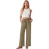 image:imageIWOLLENCE Womens Linen Wide Leg Pants High Waist Palazzo Trousers with Pockets Lyocell Rayon Linen Blend Casual PantsGray Green