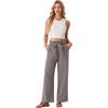 image:imageIWOLLENCE Womens Linen Wide Leg Pants High Waist Palazzo Trousers with Pockets Lyocell Rayon Linen Blend Casual PantsHeather Grey