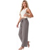 image:imageIWOLLENCE Womens Linen Wide Leg Pants High Waist Palazzo Trousers with Pockets Lyocell Rayon Linen Blend Casual PantsHeather Grey