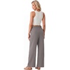 image:imageIWOLLENCE Womens Linen Wide Leg Pants High Waist Palazzo Trousers with Pockets Lyocell Rayon Linen Blend Casual PantsHeather Grey