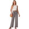 image:imageIWOLLENCE Womens Linen Wide Leg Pants High Waist Palazzo Trousers with Pockets Lyocell Rayon Linen Blend Casual PantsHeather Grey