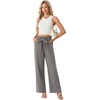 image:imageIWOLLENCE Womens Linen Wide Leg Pants High Waist Palazzo Trousers with Pockets Lyocell Rayon Linen Blend Casual PantsHeather Grey