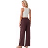 image:imageIWOLLENCE Womens Linen Wide Leg Pants High Waist Palazzo Trousers with Pockets Lyocell Rayon Linen Blend Casual PantsWine Red