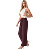 image:imageIWOLLENCE Womens Linen Wide Leg Pants High Waist Palazzo Trousers with Pockets Lyocell Rayon Linen Blend Casual PantsWine Red