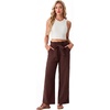 image:imageIWOLLENCE Womens Linen Wide Leg Pants High Waist Palazzo Trousers with Pockets Lyocell Rayon Linen Blend Casual PantsWine Red