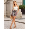 image:imageIWOLLENCE Womens Shorts with Pockets Summer Casual Shorts for Women Waist Casual Lightweight Adjustable Tie Knot Loose47red Cashew Stripe