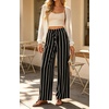image:imageIWOLLENCE Womens Wide Leg Striped Pants High Waist Straight Lounge Gingham Work Pant Casual Loose Trousers with PocketsSt2black White