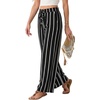 image:imageIWOLLENCE Womens Wide Leg Striped Pants High Waist Straight Lounge Gingham Work Pant Casual Loose Trousers with PocketsSt2black White