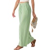 image:imageIWOLLENCE Womens Wide Leg Striped Pants High Waist Straight Lounge Gingham Work Pant Casual Loose Trousers with PocketsStgreen White