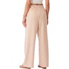 image:imageIWOLLENCE Womens Wide Leg Striped Pants High Waist Straight Lounge Gingham Work Pant Casual Loose Trousers with PocketsStorange White