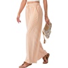 image:imageIWOLLENCE Womens Wide Leg Striped Pants High Waist Straight Lounge Gingham Work Pant Casual Loose Trousers with PocketsStorange White