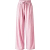image:imageIWOLLENCE Womens Wide Leg Striped Pants High Waist Straight Lounge Gingham Work Pant Casual Loose Trousers with PocketsStpink White