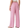 image:imageIWOLLENCE Womens Wide Leg Striped Pants High Waist Straight Lounge Gingham Work Pant Casual Loose Trousers with PocketsStpink White