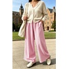 image:imageIWOLLENCE Womens Wide Leg Striped Pants High Waist Straight Lounge Gingham Work Pant Casual Loose Trousers with PocketsStpink White