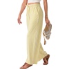 image:imageIWOLLENCE Womens Wide Leg Striped Pants High Waist Straight Lounge Gingham Work Pant Casual Loose Trousers with PocketsStyellow White