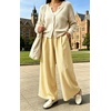 image:imageIWOLLENCE Womens Wide Leg Striped Pants High Waist Straight Lounge Gingham Work Pant Casual Loose Trousers with PocketsStyellow White