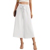 image:imageIWOLLENCE Women Flowy Loose Wide Leg Pant Summer Beach Casual Trousers high Waist Adjustable Knot Business Work Casual PantsPearl White