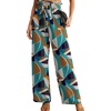 image:imageIWOLLENCE Women High Waist Palazzo Pants Adjustable Knot Ankle Wide Leg Trousers Pockets Beach Vacation Lounge Office33 Colorful Geometry 01