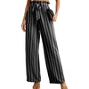 image:imageIWOLLENCE Women High Waist Palazzo Pants Adjustable Knot Ankle Wide Leg Trousers Pockets Beach Vacation Lounge Office34 Bohemian Stripes