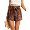 image:imageIWOLLENCE Womens Shorts with Pockets Summer Casual Shorts for Women Waist Casual Lightweight Adjustable Tie Knot Loose51ld Coffee