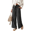 image:imageIWOLLENCE Womens Wide Leg Striped Pants High Waist Straight Lounge Gingham Work Pant Casual Loose Trousers with PocketsSt2black White
