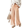 image:imageIWOLLENCE Womens Wide Leg Striped Pants High Waist Straight Lounge Gingham Work Pant Casual Loose Trousers with PocketsStorange White
